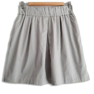 BANANA REPUBLIC 100% Cotton Light Grey Pleated Mini Skirt Sz S